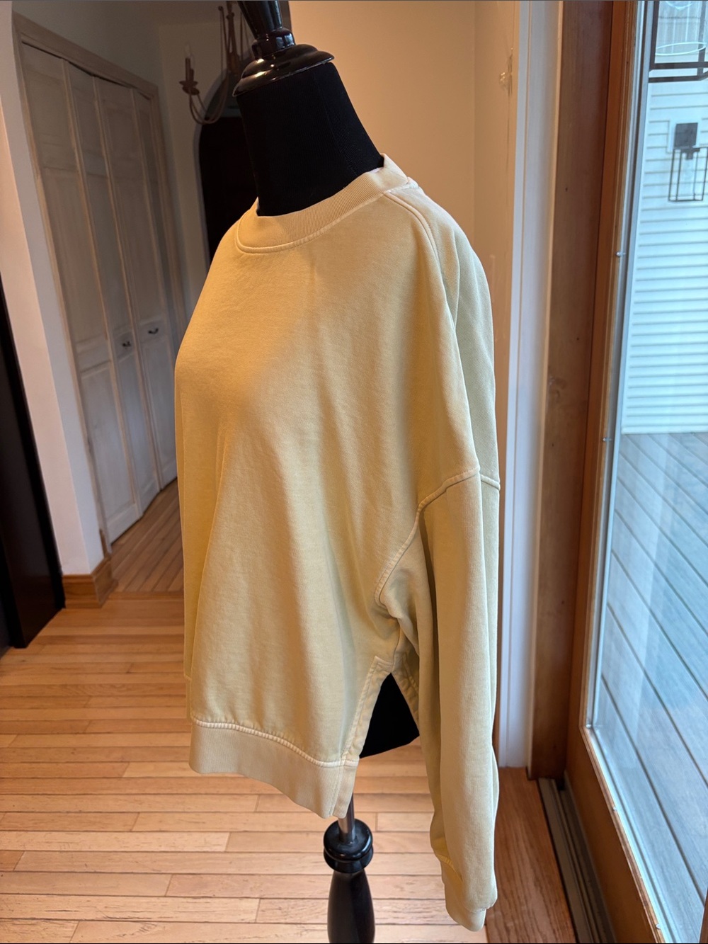& Other Stories Pale Yellow Relaxed Crewneck Sweatshirt - Picture 2 of 3